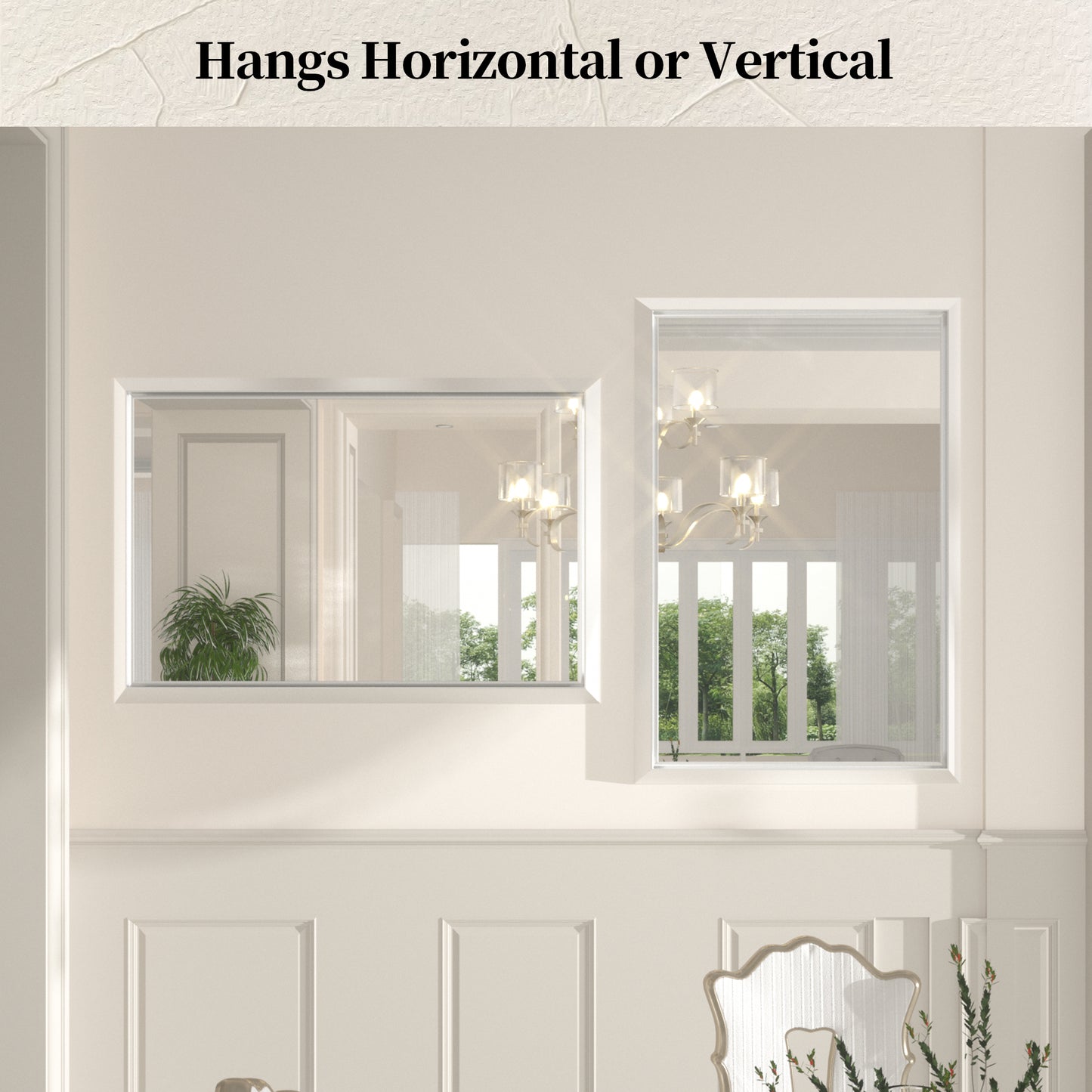 36 x 30 Inch | PILOCOS Farmhouse Vintage Rectangular Beveled Frame Bathroom Mirror for Wall