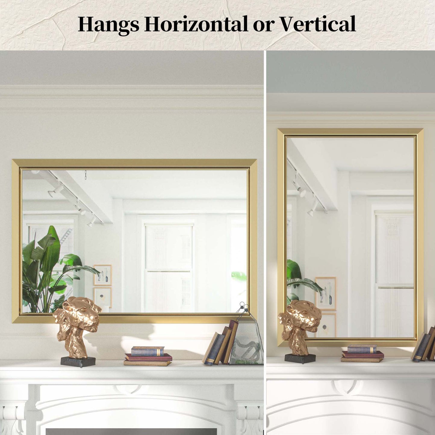 36 x 30 Inch | PILOCOS Farmhouse Vintage Rectangular Beveled Frame Bathroom Mirror for Wall