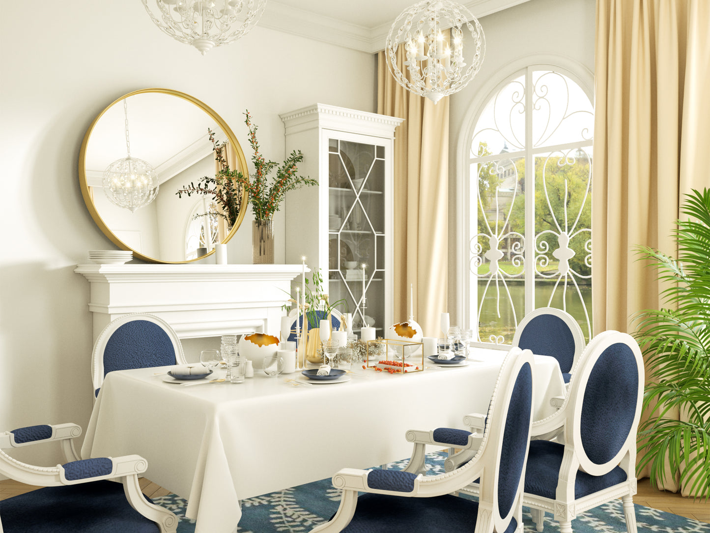 30 Inch | Modern Minimalist Circle Bathroom Mirror with Ribbed Texture Aluminum Alloy Metal Frame