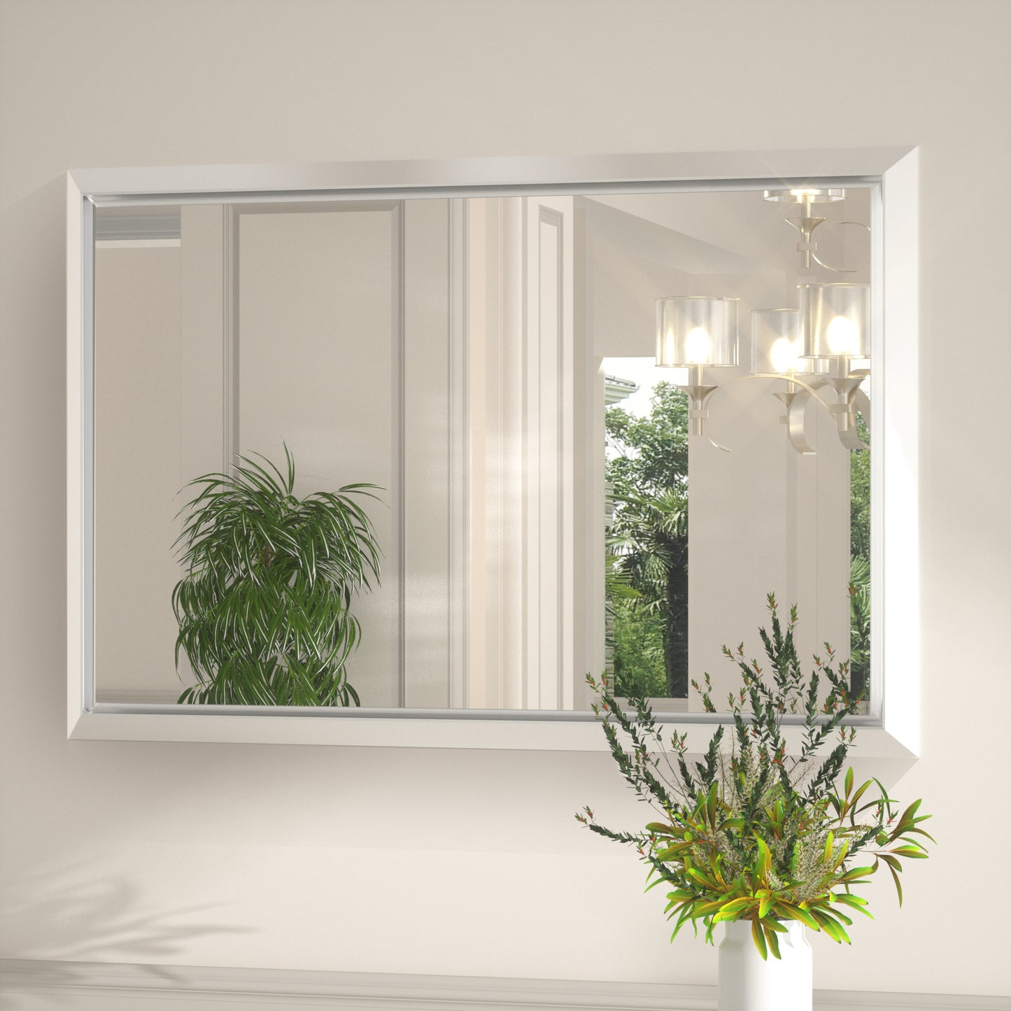 36 x 30 Inch | PILOCOS Farmhouse Vintage Rectangular Beveled Frame Bathroom Mirror for Wall