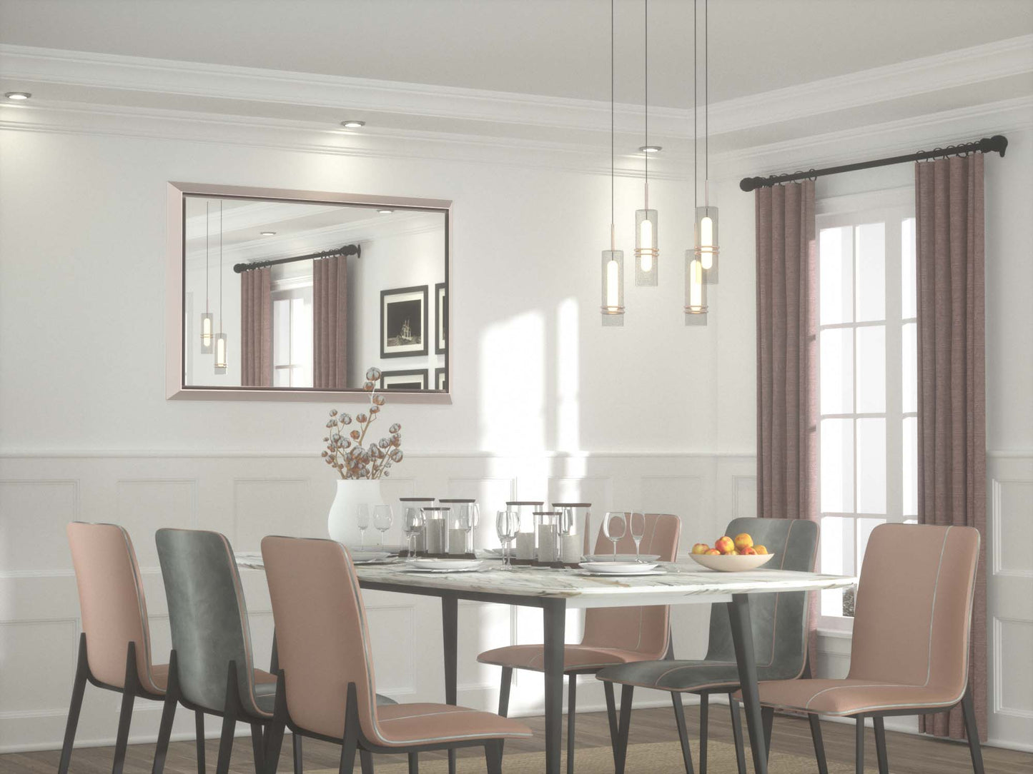 36 x 30 Inch | PILOCOS Farmhouse Vintage Rectangular Beveled Frame Bathroom Mirror for Wall