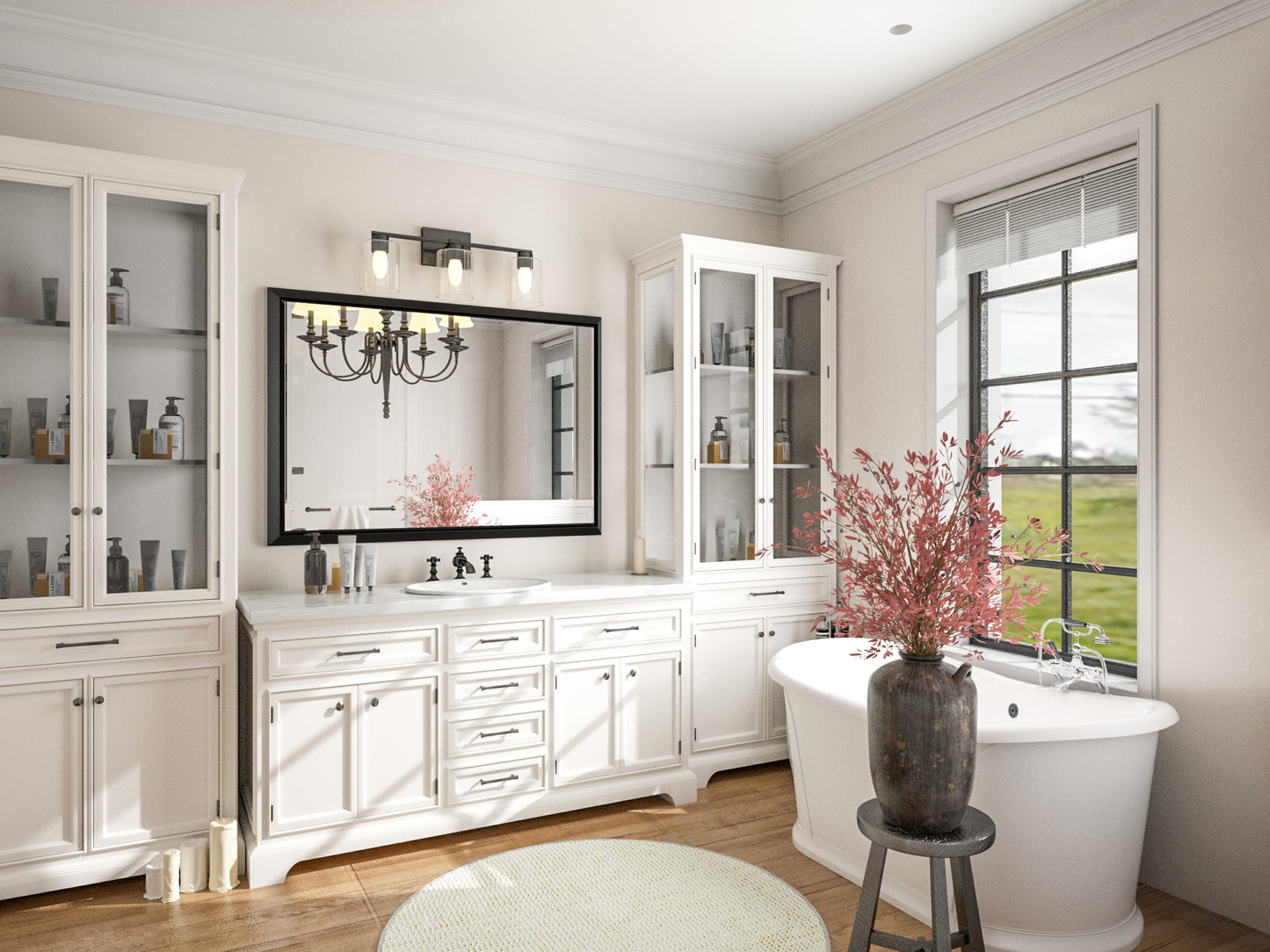 
                  
                    40 x 30 Inch | PILOCOS Modern Rustic Rectangular Beveled Frame Bathroom Vanity Mirror
                  
                