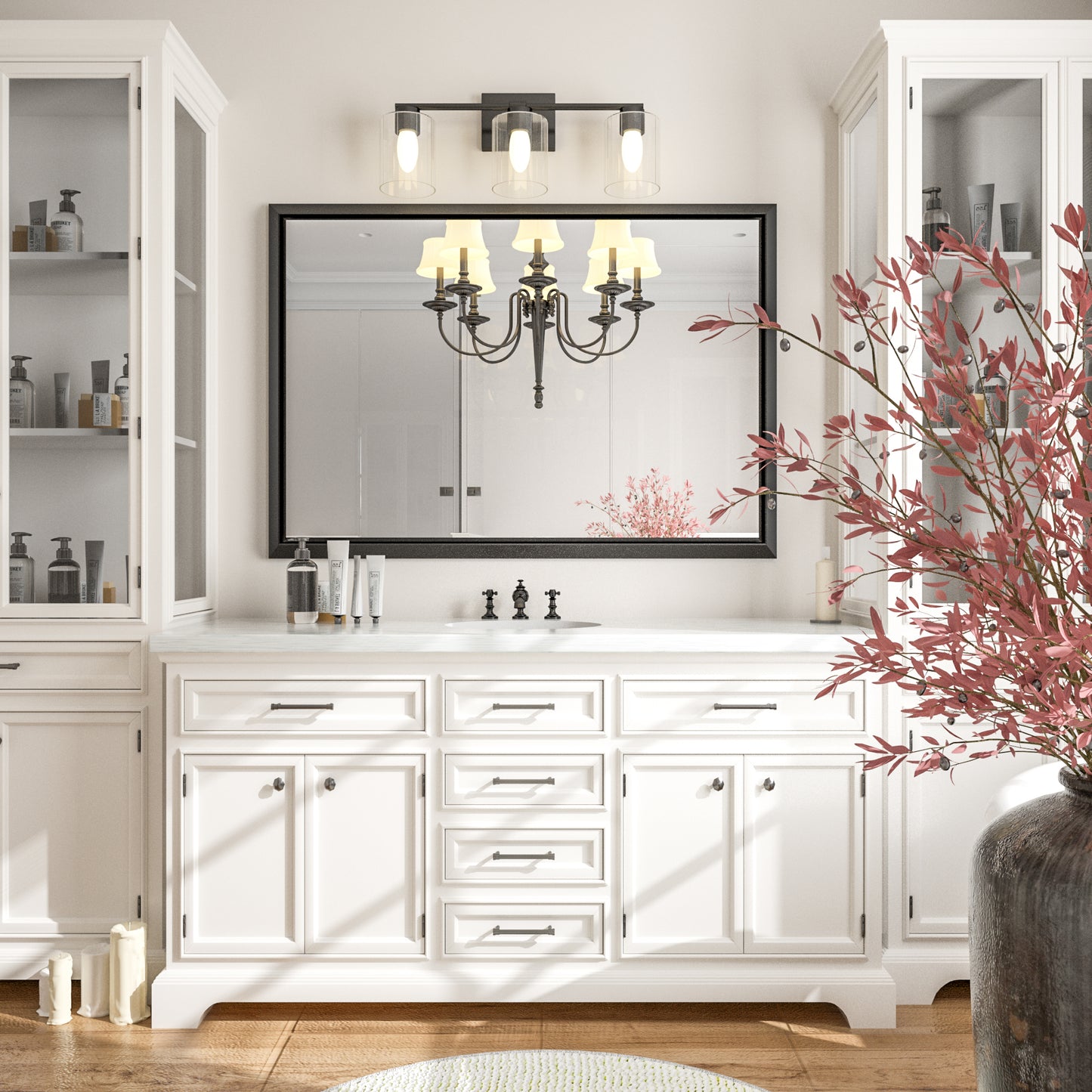 
                  
                    40 x 30 Inch | PILOCOS Modern Rustic Rectangular Beveled Frame Bathroom Vanity Mirror
                  
                