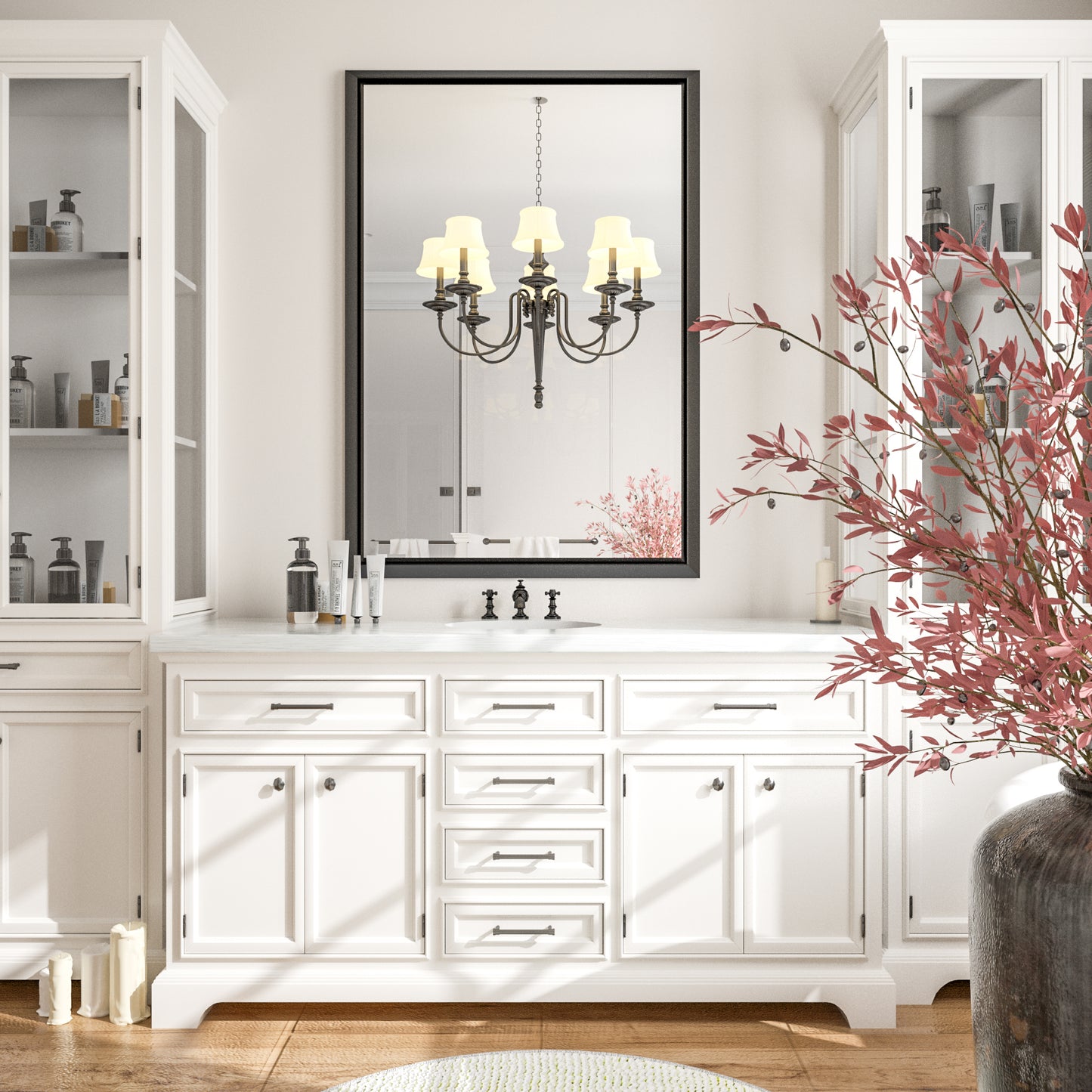 
                  
                    40 x 30 Inch | PILOCOS Modern Rustic Rectangular Beveled Frame Bathroom Vanity Mirror
                  
                
