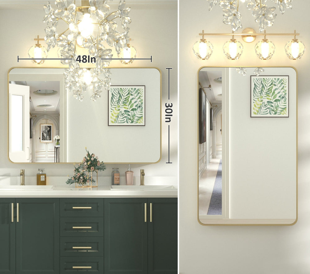 
                  
                    48" x 30" PILOCOS Modern Exquisite Bathroom Brushed Striped Metal Frame Mirror (Horizontal/Vertical )
                  
                