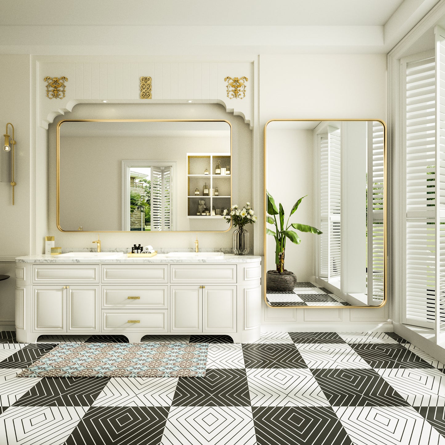 
                  
                    48" x 36" PILOCOS Classy Modern Rectangular Bathroom Vanity Mirror with Aluminum  Ribbed Texture Frame
                  
                