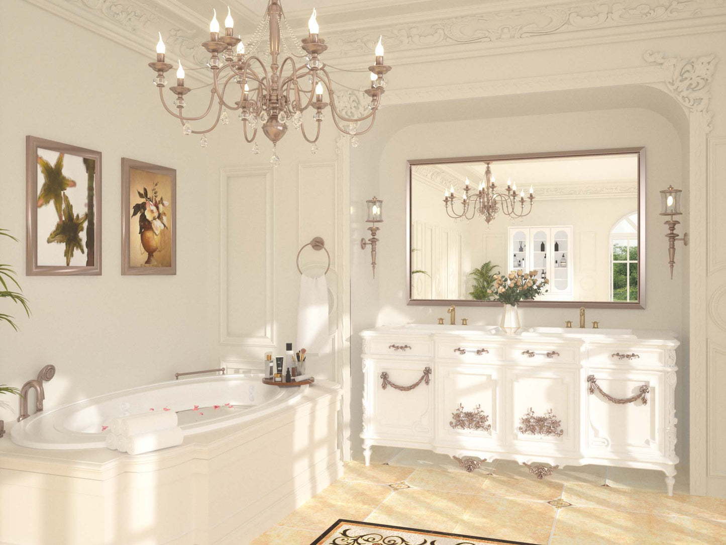 
                  
                    55 x 36 pouces | PILOCOS Miroirs de salle de bain rustiques modernes à grand cadre biseauté pour mur
                  
                
