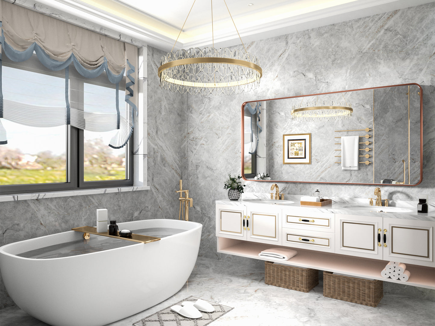 
                  
                    60" x 30" PILOCOS Large Elongated Modern Metal Frame Bathroom Decorative Mirrors
                  
                