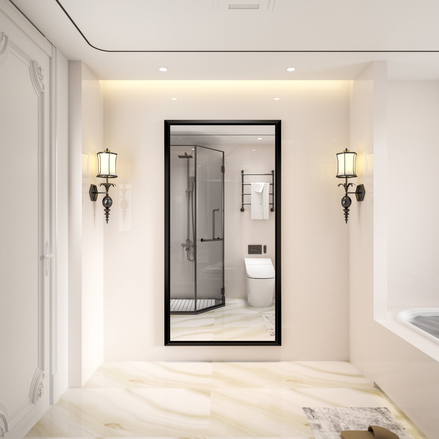 
                  
                    60 x 36 Inch | PILOCOS Large Elongated Premium Beveled Frame Full Body Dressing Mirror
                  
                
