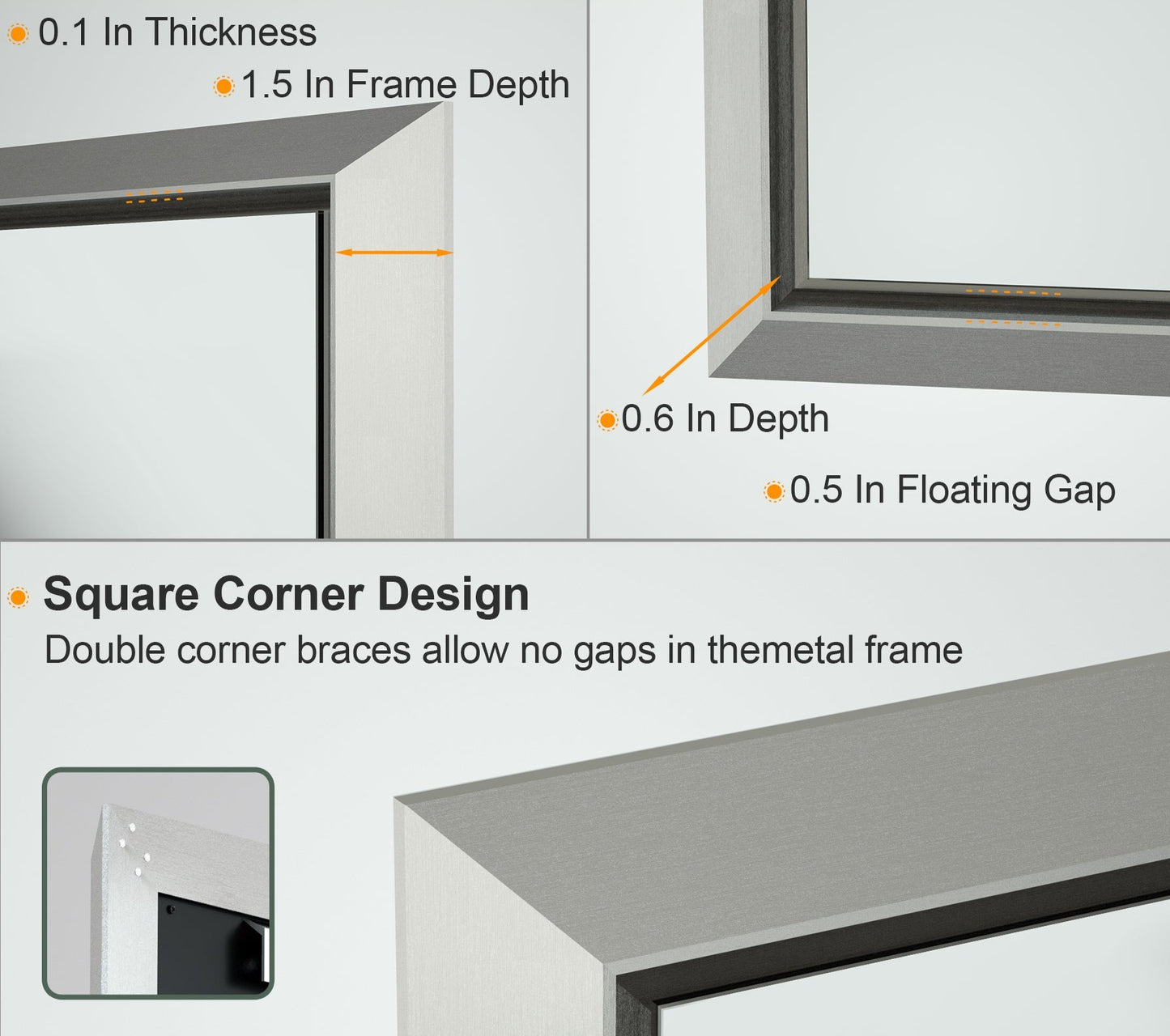 
                  
                    36 x 24 Inch | PILOCOS Modern Rustic Bathroom Wall Mirror with Beveled Aluminum Alloy Metal Frame
                  
                