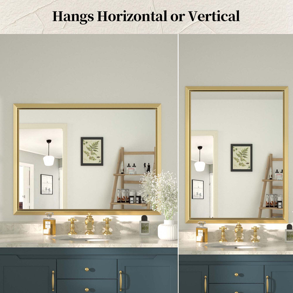 
                  
                    40 x 30 Inch | PILOCOS Modern Rustic Rectangular Beveled Frame Bathroom Vanity Mirror
                  
                
