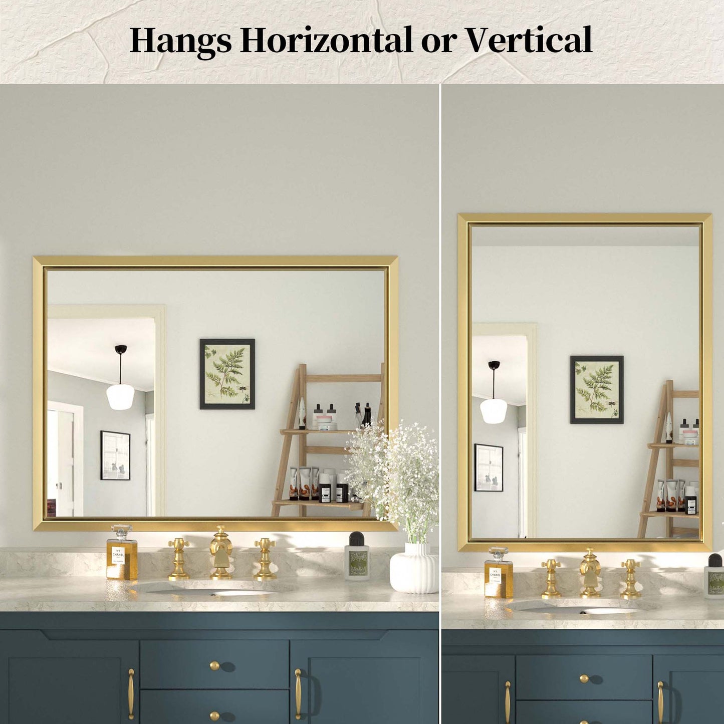 
                  
                    40 x 30 Inch | PILOCOS Modern Rustic Rectangular Beveled Frame Bathroom Vanity Mirror
                  
                