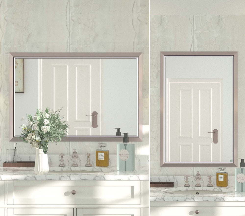 
                  
                    36 x 24 Inch | PILOCOS Modern Rustic Bathroom Wall Mirror with Beveled Aluminum Alloy Metal Frame
                  
                