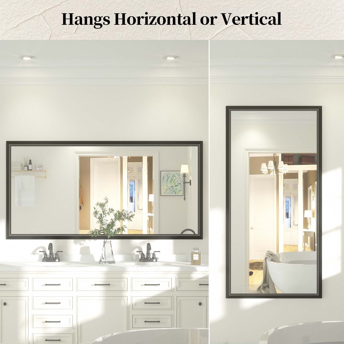 
                  
                    60 x 30 Inch | PILOCOS Large Elongated Vintage Beveled Frame Full Body Vanity Mirror
                  
                