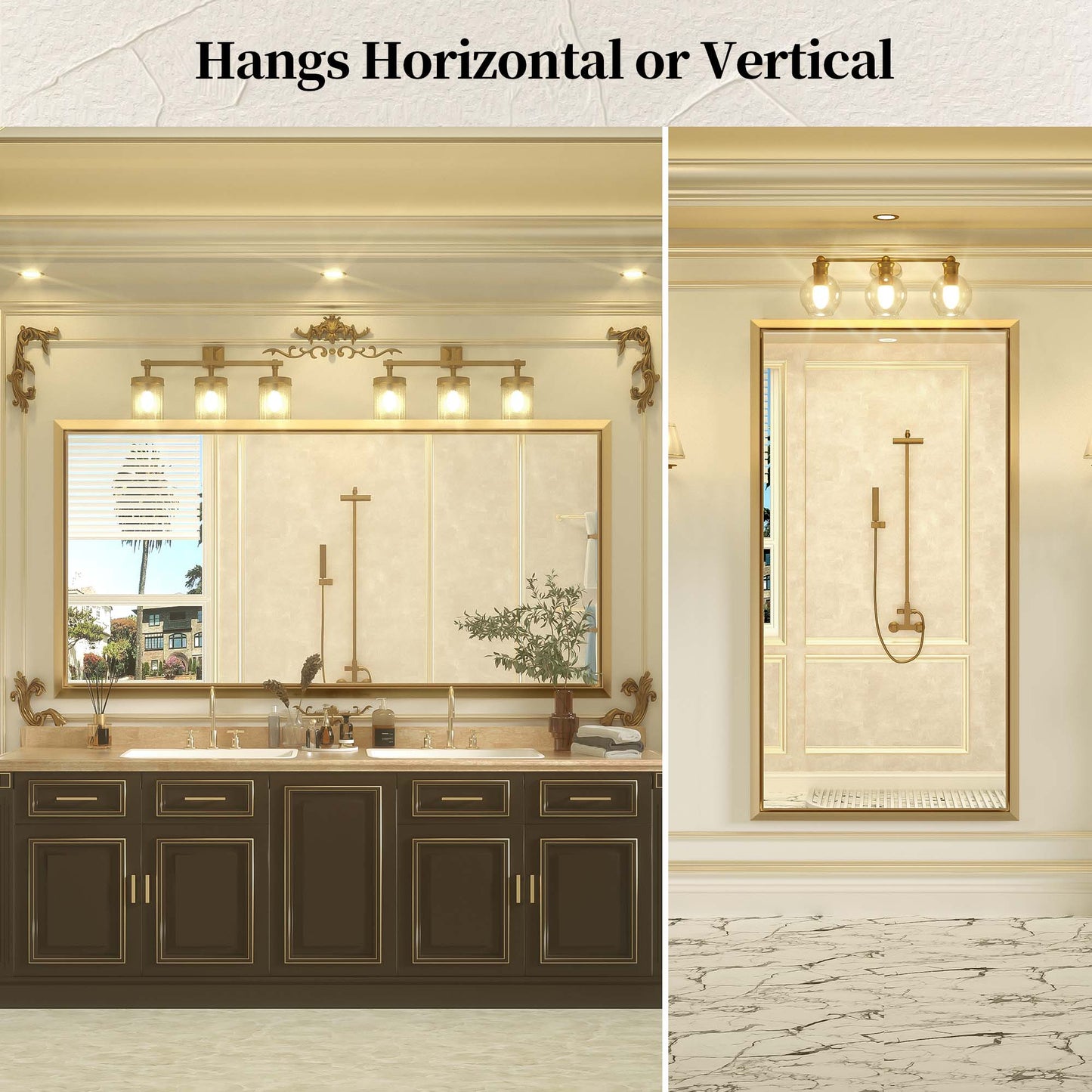
                  
                    60 x 30 Inch | PILOCOS Large Elongated Vintage Beveled Frame Full Body Vanity Mirror
                  
                