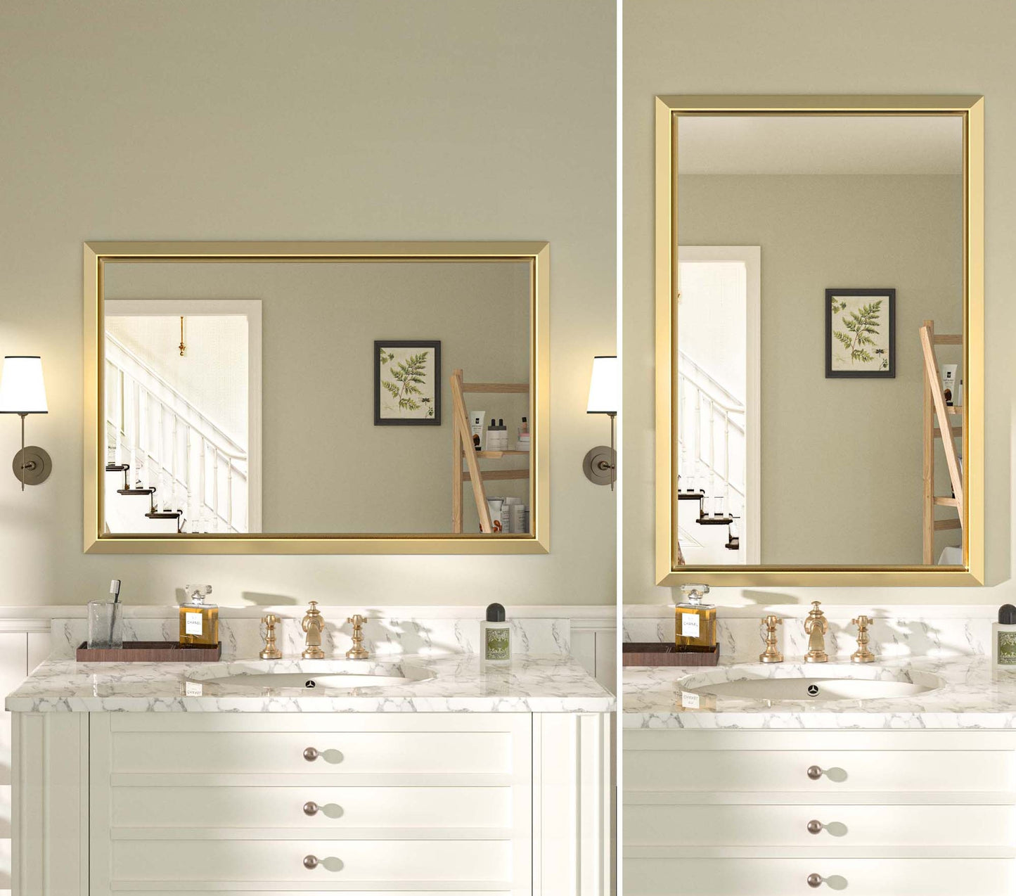 
                  
                    36 x 24 Inch | PILOCOS Modern Rustic Bathroom Wall Mirror with Beveled Aluminum Alloy Metal Frame
                  
                