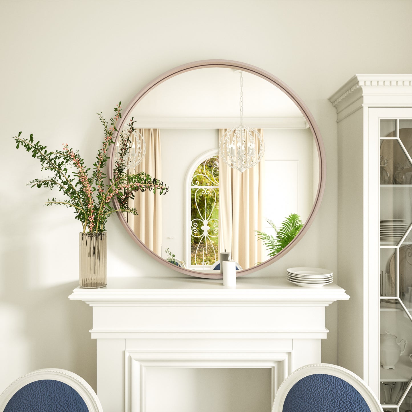 
                  
                    36 Inch | Large Minimalist Circular Deisgn Mirror with Ribbed Texture Aluminum Alloy Metal Frame, for Bedroom/Bathroom Vanity
                  
                