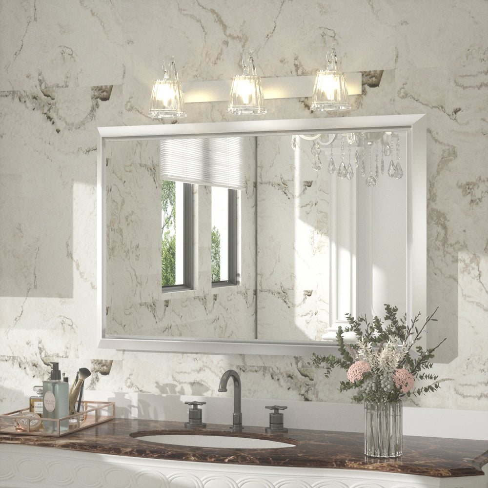 36 x 24 Inch | PILOCOS Modern Rustic Bathroom Wall Mirror with Beveled Aluminum Alloy Metal Frame