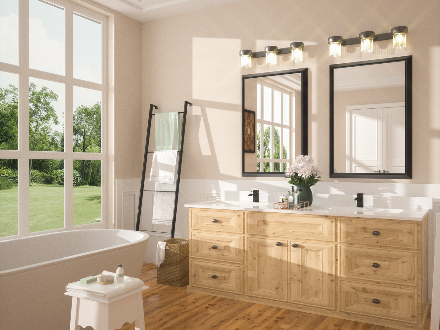 
                  
                    36 x 24 Inch | PILOCOS Modern Rustic Bathroom Wall Mirror with Beveled Aluminum Alloy Metal Frame
                  
                