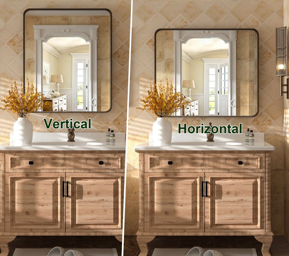 
                  
                    36" x 30" PILOCOS Modern Practical Aluminum Alloy Metal Frame Mirror for Bathroom Vanity - GL-Sink-Re-7691-cof - 7 - PILOCOS Mirror
                  
                