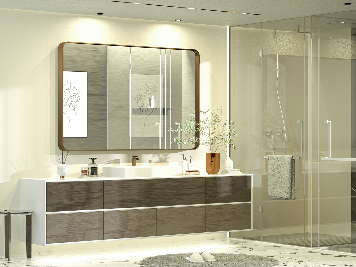 
                  
                    55 "x 36" PILOCOS Grands miroirs de vanité de salle de bain muraux luxueux
                  
                