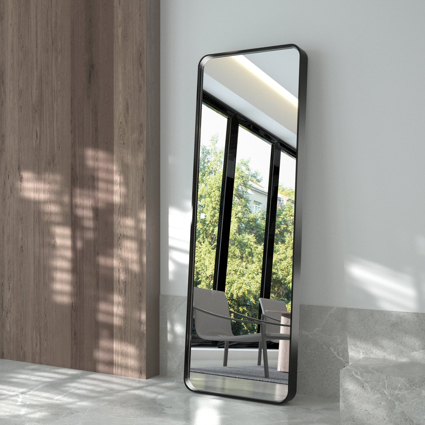 
                  
                    65“ x 22” PILOCOS Modern Full Length Tall Floor Brushed Striped Metal Frame Mirror (Leaning or Hanging)
                  
                