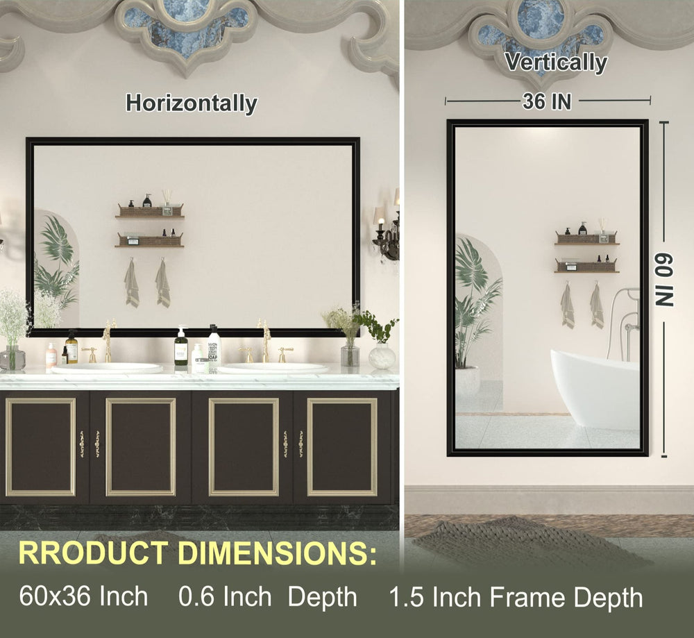 
                  
                    60 x 36 Inch | PILOCOS Large Elongated Premium Beveled Frame Full Body Dressing Mirror
                  
                