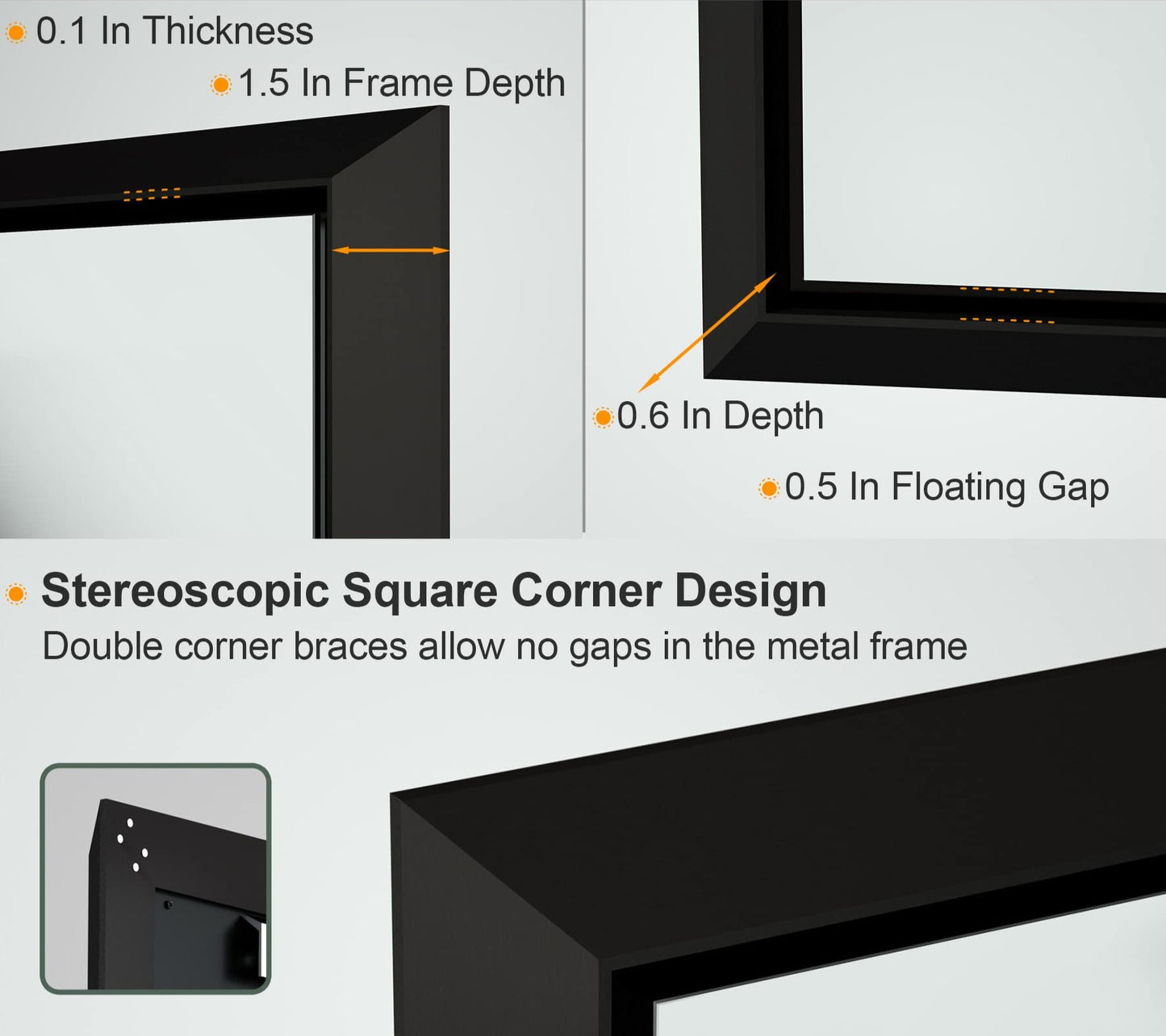 
                  
                    60 x 36 Inch | PILOCOS Large Elongated Premium Beveled Frame Full Body Dressing Mirror
                  
                