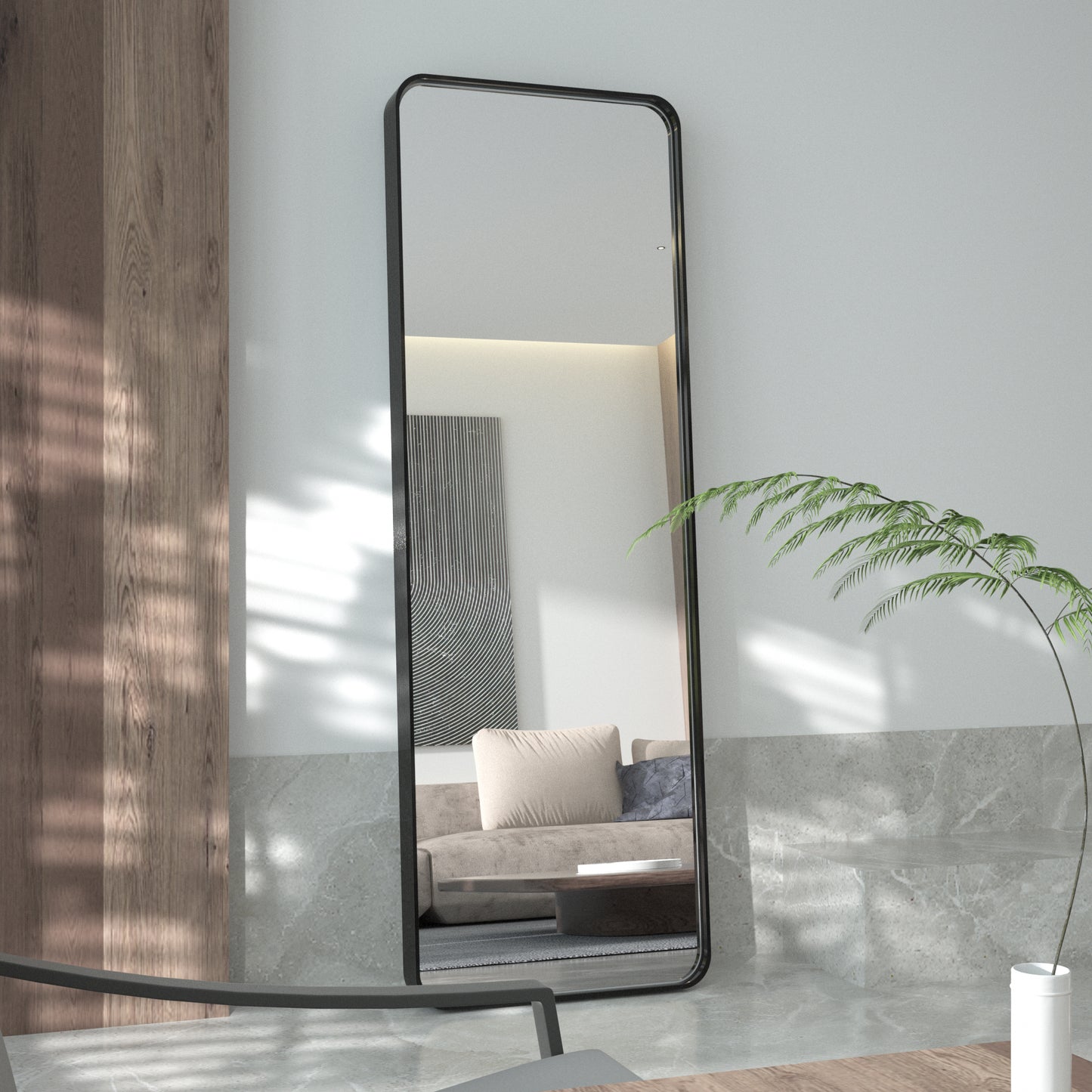 
                  
                    65“ x 22” PILOCOS Modern Full Length Tall Floor Brushed Striped Metal Frame Mirror (Leaning or Hanging)
                  
                