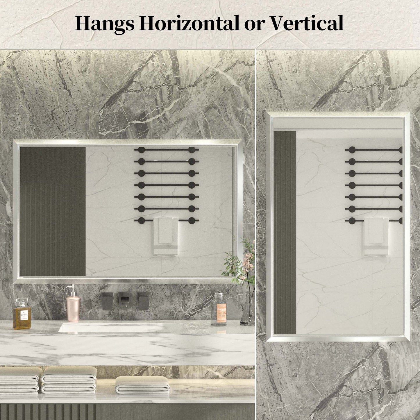 
                  
                    48 x 30 Inch | PILOCOS Retro Farmhouse Decorative Mirror for Bathroom with Beveled Metal Frame
                  
                