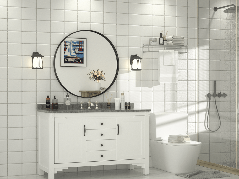
                  
                    30 pouces | Miroir de salle de bain cercle minimaliste moderne avec cadre en alliage d'aluminium à texture nervurée
                  
                