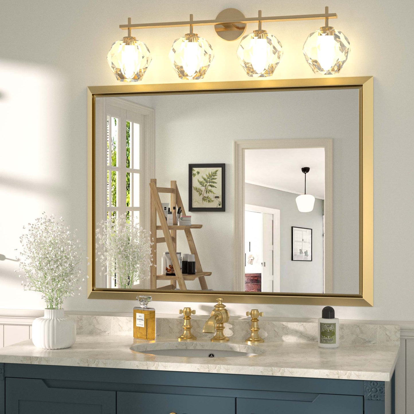 
                  
                    40 x 30 Inch | PILOCOS Modern Rustic Rectangular Beveled Frame Bathroom Vanity Mirror
                  
                