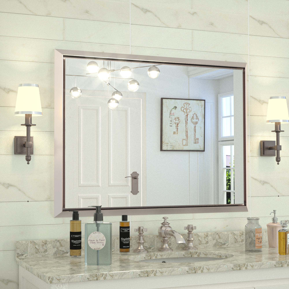 
                  
                    40 x 30 Inch | PILOCOS Modern Rustic Rectangular Beveled Frame Bathroom Vanity Mirror
                  
                