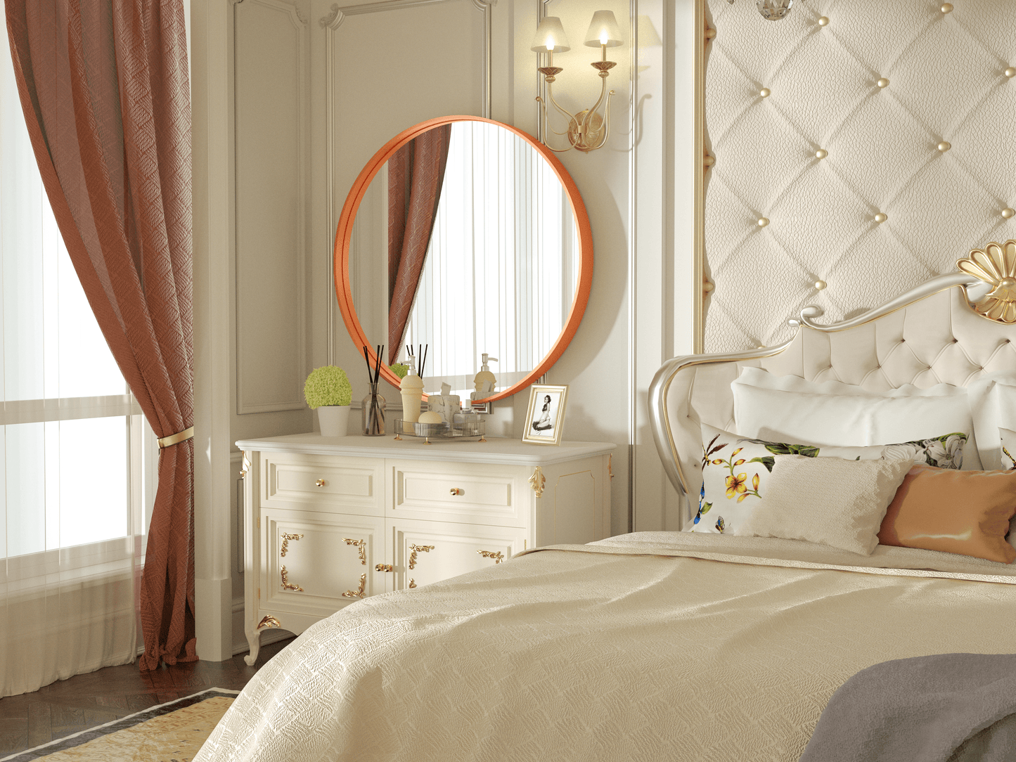 
                  
                    36 Inch | Large Minimalist Circular Deisgn Mirror with Ribbed Texture Aluminum Alloy Metal Frame, for Bedroom/Bathroom Vanity
                  
                