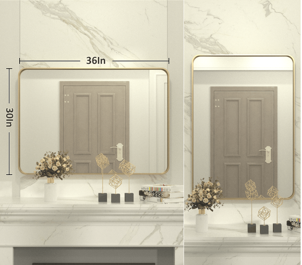 
                  
                    36" x 30" PILOCOS Modern Practical Brushed Metal Frame Mirror for Bathroom Vanity
                  
                