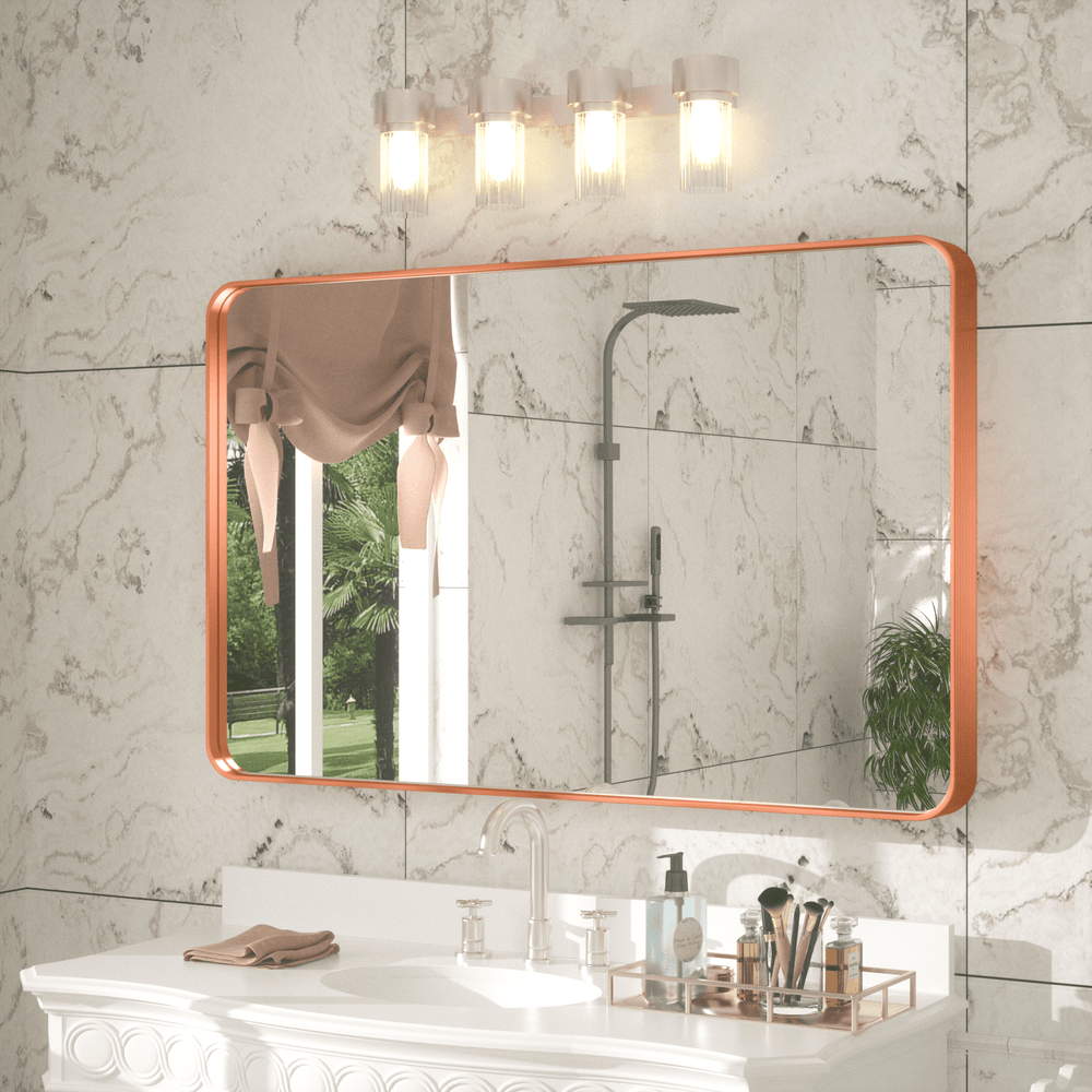 
                  
                    48" x 30" PILOCOS Modern Exquisite Bathroom Brushed Striped Metal Frame Mirror (Horizontal/Vertical )
                  
                