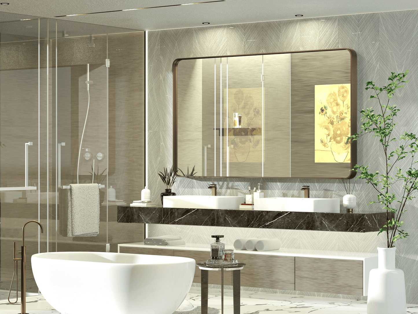 
                  
                    60" x 36" PILOCOS Glamorous Decor Mirror extra large pour salle de bain, meuble-lavabo de chambre
                  
                