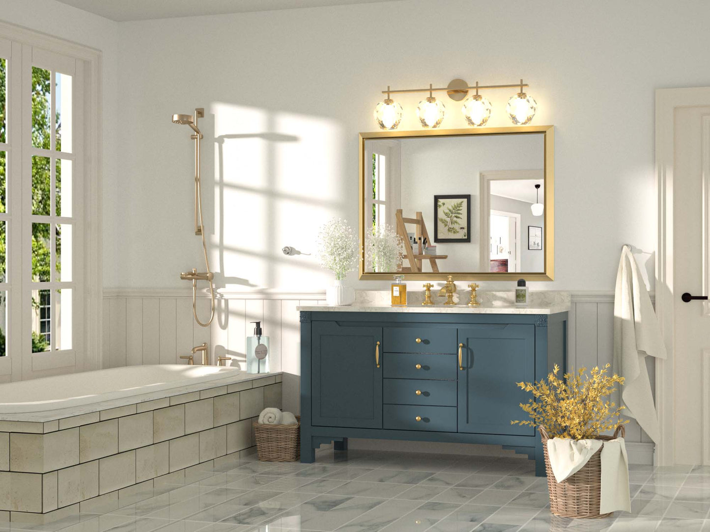 
                  
                    40 x 30 Inch | PILOCOS Modern Rustic Rectangular Beveled Frame Bathroom Vanity Mirror
                  
                