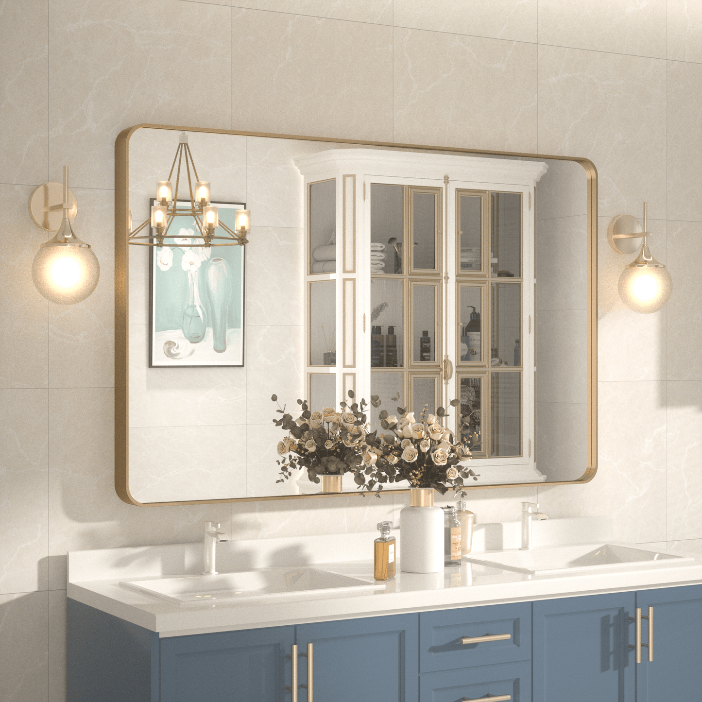 
                  
                    55 "x 36" PILOCOS Grands miroirs de vanité de salle de bain muraux luxueux
                  
                