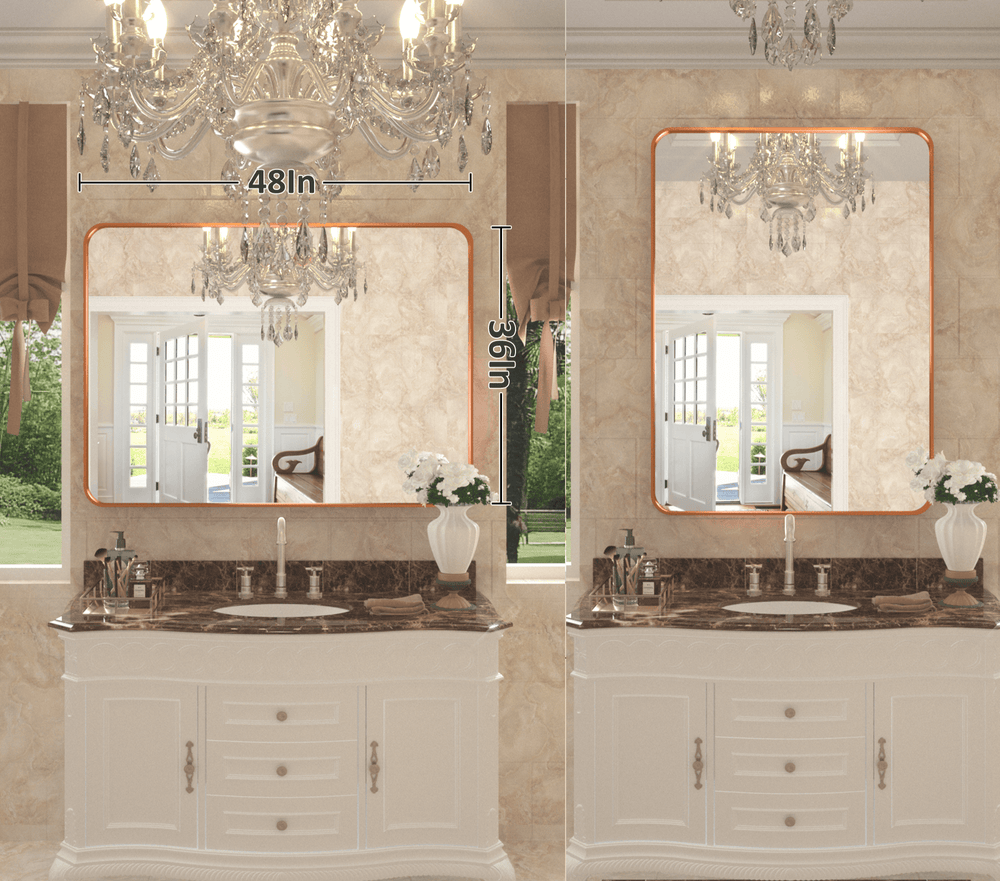 
                  
                    48" x 36" PILOCOS Classy Modern Rectangular Bathroom Vanity Mirror with Aluminum  Ribbed Texture Frame
                  
                