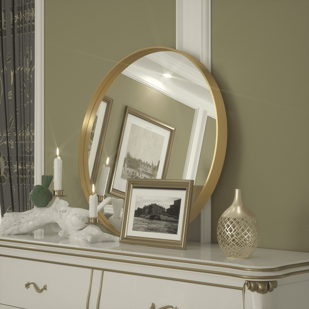
                  
                    24 Inch | Minimalist Round Aluminum Metal Frame Wall-Mounted Vanity Mirror
                  
                
